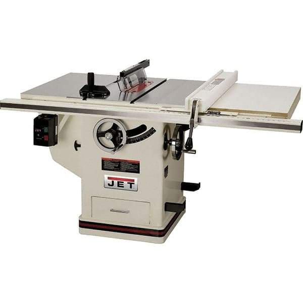 Jet - 10" Blade Diam, Table Saw - 4,300 RPM, 29" Table Depth x 42" Table Width, 230 Volts, 14.5 Amps, 5/8" Arbor - Apex Tool & Supply