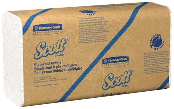 Scott - 1 Ply White Multi-Fold Paper Towels - 9-1/4" Wide - Apex Tool & Supply