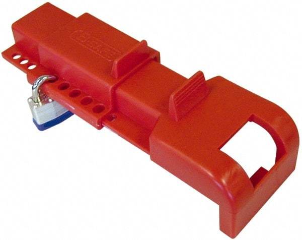 NMC - Polypropylene Butterfly Valve Lockout - 3/8 Inch Max Shackle Diameter, Red - Apex Tool & Supply