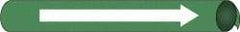 NMC - Pipe Marker with No Legend and Arrow Graphic - 1-1/8 to 2-3/8" Pipe Outside Diam, White on Green - Apex Tool & Supply