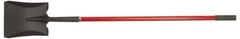 PRO-SOURCE - 11" High x 9-1/2" Wide Square Steel Shovel - 48" Long Fiberglass Straight Handle, Front Turned - Apex Tool & Supply