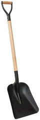PRO-SOURCE - 13" High x 11" Wide Square Steel Shovel - 34" Long Wood D-Grip Handle - Apex Tool & Supply