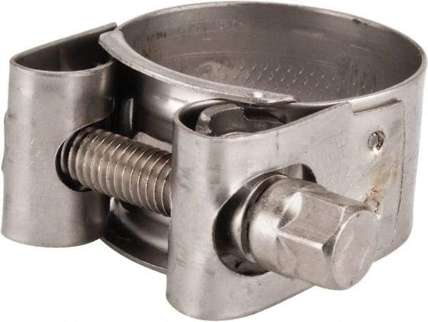 Mikalor - 1-1/8" Hose, 0.71" Wide x 0.04" Thick, T-Bolt Hose Clamp - 1.06 to 1.14" Diam, Stainless Steel - Apex Tool & Supply