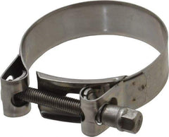 Mikalor - 2-5/8" Hose, 0.78" Wide x 0.04" Thick, T-Bolt Hose Clamp - 2.48 to 2.68" Diam, Stainless Steel - Apex Tool & Supply