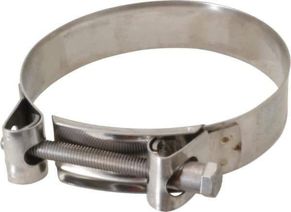 Mikalor - 4-1/4" Hose, 0.98" Wide x 0.04" Thick, T-Bolt Hose Clamp - 4.1 to 4.41" Diam, Stainless Steel - Apex Tool & Supply