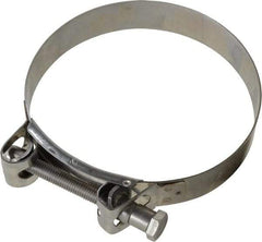 Mikalor - 5-1/4" Hose, 1.1" Wide x 0.051" Thick, T-Bolt Hose Clamp - 5.11 to 5.51" Diam, Stainless Steel - Apex Tool & Supply