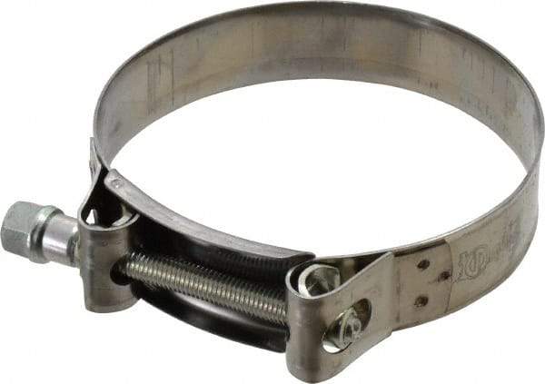 Mikalor - 4-1/4" Hose, 0.98" Wide x 0.04" Thick, T-Bolt Hose Clamp - 4.1 to 4.41" Diam, Stainless Steel Band, Housing & Zinc Plated Screw - Apex Tool & Supply