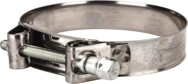 Mikalor - 4-1/2" Hose, 0.98" Wide x 0.04" Thick, T-Bolt Hose Clamp - 4.41 to 4.76" Diam, Stainless Steel Band, Housing & Zinc Plated Screw - Apex Tool & Supply
