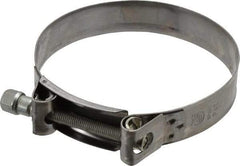 Mikalor - 5" Hose, 0.98" Wide x 0.04" Thick, T-Bolt Hose Clamp - 4.76 to 5.11" Diam, Stainless Steel Band, Housing & Zinc Plated Screw - Apex Tool & Supply