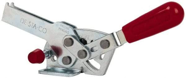 De-Sta-Co - 560 Lb Holding Capacity, Horizontal Handle, Manual Hold Down Toggle Clamp - 69° Handle Movement, 73° Bar Opening, U-Bar, Flanged Base, Electro-Plated Zinc, Carbon Steel - Apex Tool & Supply