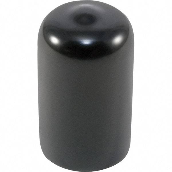Caplugs - Round Head Cap - 0.62" OD, 1" Long, Vinyl, Black - Apex Tool & Supply