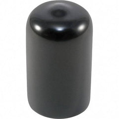 Caplugs - Round Head Cap - 0.62" OD, 1" Long, Vinyl, Black - Apex Tool & Supply