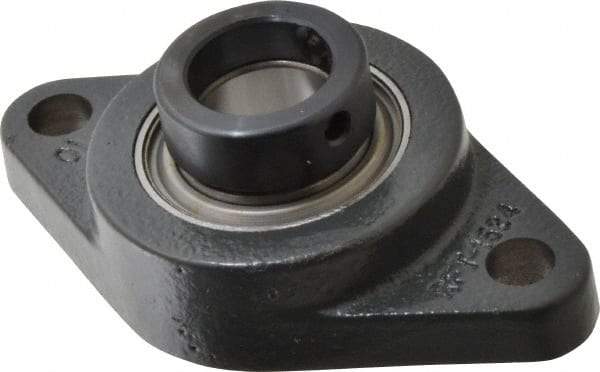 Browning - 1" ID, 4-7/8" OAL x 2-3/4" OAH 2-Bolt Flange - 1,651 Lb Static Cap, 2,801 Lb Dyn Cap, 3-57/64" Btw Mnt Hole Ctrs, Cast Iron - Apex Tool & Supply