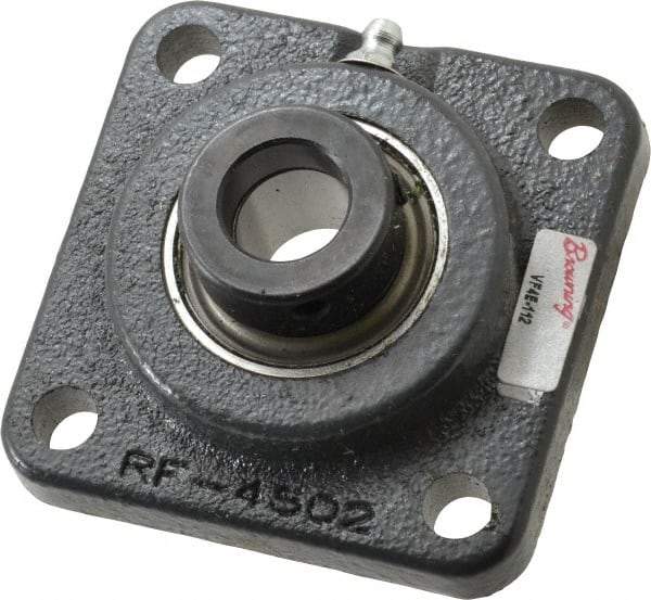 Browning - 3/4" ID, 3-3/8" OAL x 3-3/8" OAH 4-Bolt Flange - 1,444 Lb Static Cap, 2,611 Lb Dyn Cap, 2-1/2" Btw Mnt Hole Ctrs, Cast Iron - Apex Tool & Supply