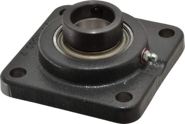 Browning - 1-1/4" ID, 4-1/4" OAL x 4-1/4" OAH 4-Bolt Flange - 2,567 Lb Static Cap, 4,381 Lb Dyn Cap, 3-1/4" Btw Mnt Hole Ctrs, Cast Iron - Apex Tool & Supply