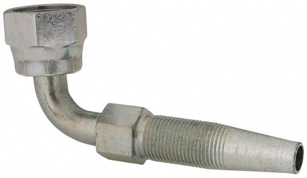 Parker - 11/16-16 SAE Steel Hydraulic Hose Female Seal-Lok Swivel 90° Elbow & Short Drop - 6,000 psi, -6 Hose Size, 3/8" Hose Diam - Apex Tool & Supply