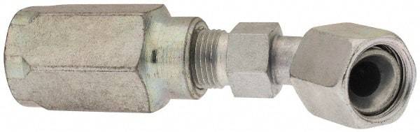 Parker - 3/4-16 Female JIC Steel Hydraulic Hose Female JIC Swivel & 45° Elbow & Short Drop - 5,000 psi, -8 Hose Size, 1/2" Hose Diam - Apex Tool & Supply