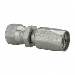 Parker - 7/16-20 SAE Steel Hydraulic Hose Female JIC 37° Swivel & Straight Fitting - 6,000 psi, -4 Hose Size - Apex Tool & Supply