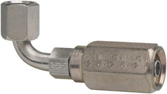 Parker - 9/16-18 Female JIC Steel Hydraulic Hose Female JIC Swivel & 90° Elbow & Short Drop - 5,000 psi, -6 Hose Size, 3/8" Hose Diam - Apex Tool & Supply