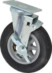 Shepherd - 6" Diam x 1-1/4" Wide, Phenolic Swivel with Brake Caster - 150 Lb Capacity, Top Plate Mount, 2-5/8" x 3-3/4" Plate, Ball Bearing - Apex Tool & Supply