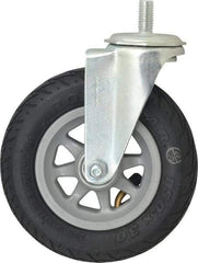Shepherd - 6" Diam x 1-1/4" Wide, Phenolic Swivel Caster - 150 Lb Capacity, Threaded Stem Mount, Ball Bearing - Apex Tool & Supply