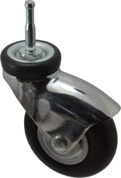 Shepherd - 3" Diam x 15/16" Wide x 3-7/8" OAH Stem Mount Swivel Caster - Neoprene, 110 Lb Capacity, Precision Ball Bearing, 5/16 x 1-1/2" Friction Stem - Apex Tool & Supply