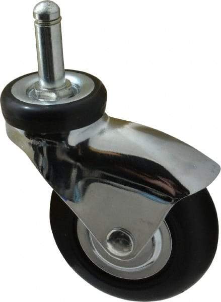 Shepherd - 3" Diam x 15/16" Wide x 3-7/8" OAH Stem Mount Swivel Caster - Neoprene, 110 Lb Capacity, Precision Ball Bearing, 7/16 x 1-7/16" Friction Stem - Apex Tool & Supply