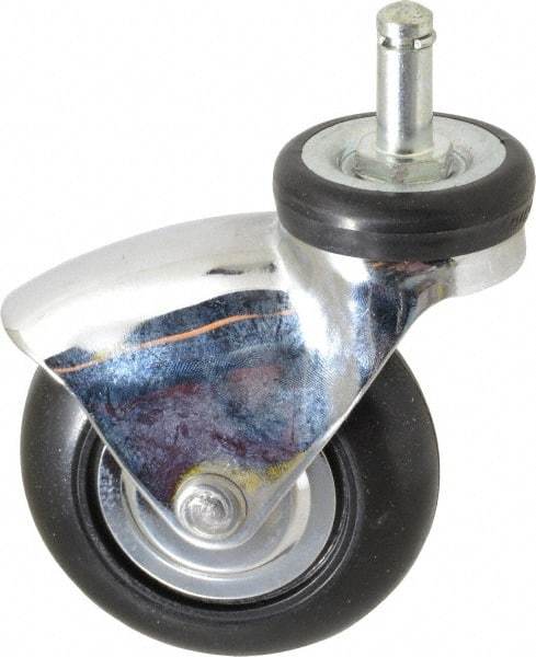 Shepherd - 3" Diam x 15/16" Wide x 3-7/8" OAH Stem Mount Swivel Caster - Neoprene, 110 Lb Capacity, Precision Ball Bearing, 3/8 x 1" Friction Stem - Apex Tool & Supply