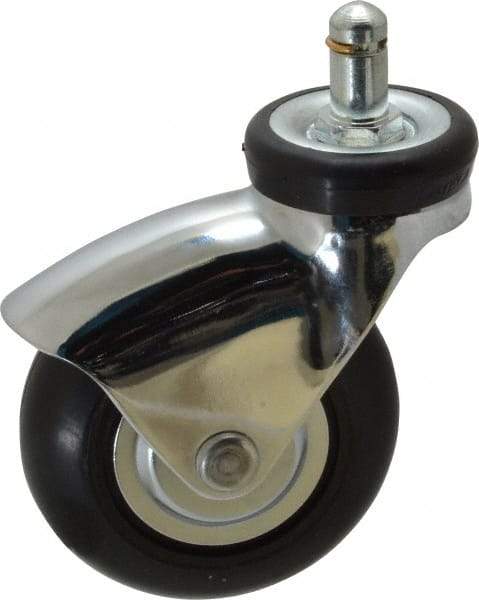 Shepherd - 3" Diam x 15/16" Wide x 3-7/8" OAH Stem Mount Swivel Caster - Neoprene, 110 Lb Capacity, Precision Ball Bearing, 7/16 x 7/8" Friction Stem - Apex Tool & Supply