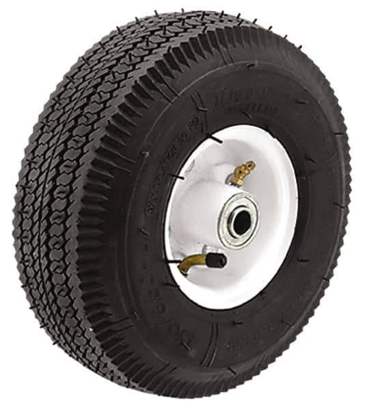 Albion - 10 Inch Diameter x 4.1 Inch Wide, Pneumatic Caster Wheel - 350 Lb. Capacity, 5/8 Inch Axle Diameter, Ball Bearing - Apex Tool & Supply