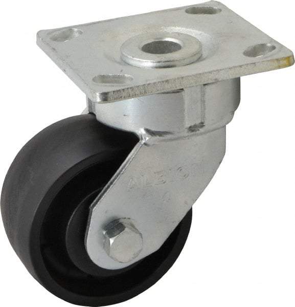 Albion - 4" Diam x 2" Wide x 5-5/8" OAH Top Plate Mount Swivel Caster - Glass Filled Nylon, 800 Lb Capacity, Precision Sealed Bearing, 4 x 4-1/2" Plate - Apex Tool & Supply