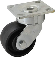 Albion - 4" Diam x 2" Wide x 5-5/8" OAH Top Plate Mount Swivel Caster - Glass Filled Nylon, 800 Lb Capacity, Precision Sealed Bearing, 4 x 4-1/2" Plate - Apex Tool & Supply
