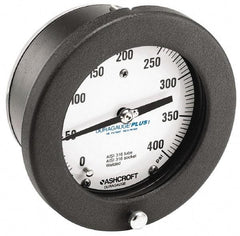 Ashcroft - 4-1/2" Dial, 1/4 Thread, 0-200 Scale Range, Pressure Gauge - Center Back Connection Mount, Accurate to 0.5% of Scale - Apex Tool & Supply