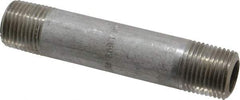 Merit Brass - Schedule 80, 1/2" Pipe x 4" Long, Grade 304/304L Stainless Steel Pipe Nipple - Seamless & Threaded - Apex Tool & Supply