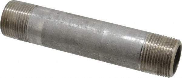 Merit Brass - Schedule 80, 1" Pipe x 6" Long, Grade 304/304L Stainless Steel Pipe Nipple - Seamless & Threaded - Apex Tool & Supply