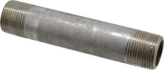 Merit Brass - Schedule 80, 1" Pipe x 6" Long, Grade 304/304L Stainless Steel Pipe Nipple - Seamless & Threaded - Apex Tool & Supply