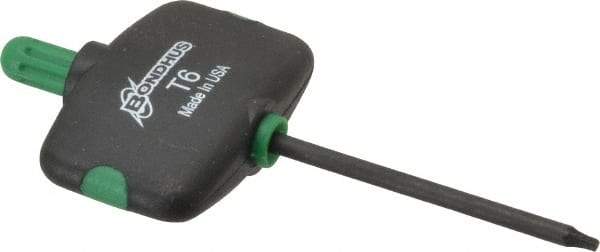 Bondhus - T6 Standard Torx Key - Wing Handle, Protanium High Torque Steel, 1-1/2" Length Under Head - Apex Tool & Supply