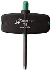 Bondhus - T8 Standard Torx Key - Wing Handle, Protanium High Torque Steel, 1-1/2" Length Under Head, 3" OAL - Apex Tool & Supply