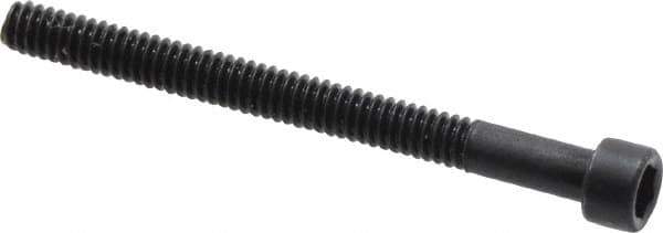 Made in USA - #2-56 UNC Hex Socket Drive, Socket Cap Screw - Alloy Steel, Black Oxide Finish, Partially Threaded, 1" Length Under Head - Apex Tool & Supply