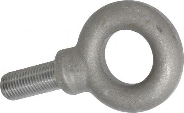 Gibraltar - 15,000 Lb Capacity, Steel, 1-1/4 - 7 Thread, Fixed Lifting Eye Bolt - Fully Threaded, 3" Shank, 3" Thread Length, Shoulder - Apex Tool & Supply