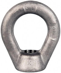 Gibraltar - 5,000 Lb Capacity, 5/8-11 Thread, Stainless Steel Lifting Eye Nut - Grade 304, 3" High, 1-1/2" Inside & 2-1/2" Outside Eye Diam, 1-3/8" Bell/Base Width - Apex Tool & Supply