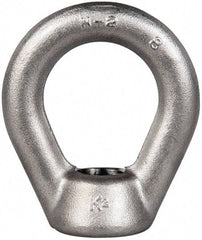 Gibraltar - 5,000 Lb Capacity, 3/4-10 Thread, Stainless Steel Lifting Eye Nut - Grade 304, 3" High, 1-1/2" Inside & 2-1/2" Outside Eye Diam, 1-3/8" Bell/Base Width - Apex Tool & Supply