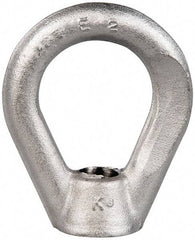 Gibraltar - 2,700 Lb Capacity, 1/2-13 Thread, Stainless Steel Lifting Eye Nut - Grade 316, 2-1/2" High, 1-1/4" Inside & 2" Outside Eye Diam, 7/8" Bell/Base Width - Apex Tool & Supply