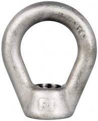 Gibraltar - 5,000 Lb Capacity, 3/4-10 Thread, Stainless Steel Lifting Eye Nut - Grade 316, 3" High, 1-1/2" Inside & 2-1/2" Outside Eye Diam, 1-3/8" Bell/Base Width - Apex Tool & Supply