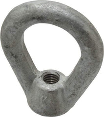 Gibraltar - 2,700 Lb Capacity, 3/8-16 Thread, Galvanized Finsih, Carbon Steel Heavy Duty Lifting Eye Nut - Grade C-1030, 2-1/2" High, 1-1/4" Inside & 2" Outside Eye Diam, 7/8" Bell/Base Width - Apex Tool & Supply