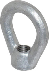 Gibraltar - 2,700 Lb Capacity, 1/2-13 Thread, Galvanized Finsih, Carbon Steel Heavy Duty Lifting Eye Nut - Grade C-1030, 2-1/2" High, 1-1/4" Inside & 2" Outside Eye Diam, 7/8" Bell/Base Width - Apex Tool & Supply
