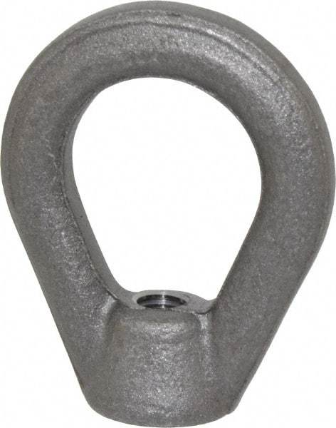 Gibraltar - 2,700 Lb Capacity, 3/8-16 Thread, Self Colored, Carbon Steel Heavy Duty Lifting Eye Nut - Grade C-1030, 2-1/2" High, 1-1/4" Inside & 2" Outside Eye Diam, 7/8" Bell/Base Width - Apex Tool & Supply