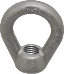 Gibraltar - 5,000 Lb Capacity, 3/4-10 Thread, Self Colored, Carbon Steel Heavy Duty Lifting Eye Nut - Grade C-1030, 3" High, 1-1/2" Inside & 2-1/2" Outside Eye Diam, 1-3/8" Bell/Base Width - Apex Tool & Supply