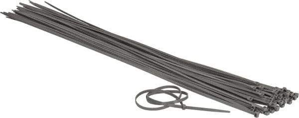 Made in USA - 48-9/16" Long Gray Nylon Standard Cable Tie - 175 Lb Tensile Strength, 2.29mm Thick, 4" Max Bundle Diam - Apex Tool & Supply