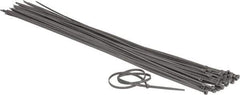 Made in USA - 48-9/16" Long Gray Nylon Standard Cable Tie - 175 Lb Tensile Strength, 2.29mm Thick, 4" Max Bundle Diam - Apex Tool & Supply
